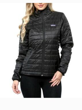 Patagonia Women’s Nano Puff Black Quilted Zip Packable Puffer Jacket Size XL